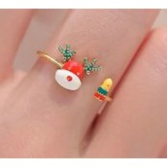 Reindeer Cuff Ring Size 5.25 Adjustable - Picture 2 of 3